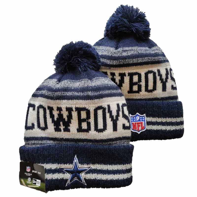 Cowboys Team Logo Navy and White Pom Cuffed Knit Hat YD,We sell and wholesale Cowboys Team Logo Navy and White Pom Cuffed Knit Hat YD on line form chian!